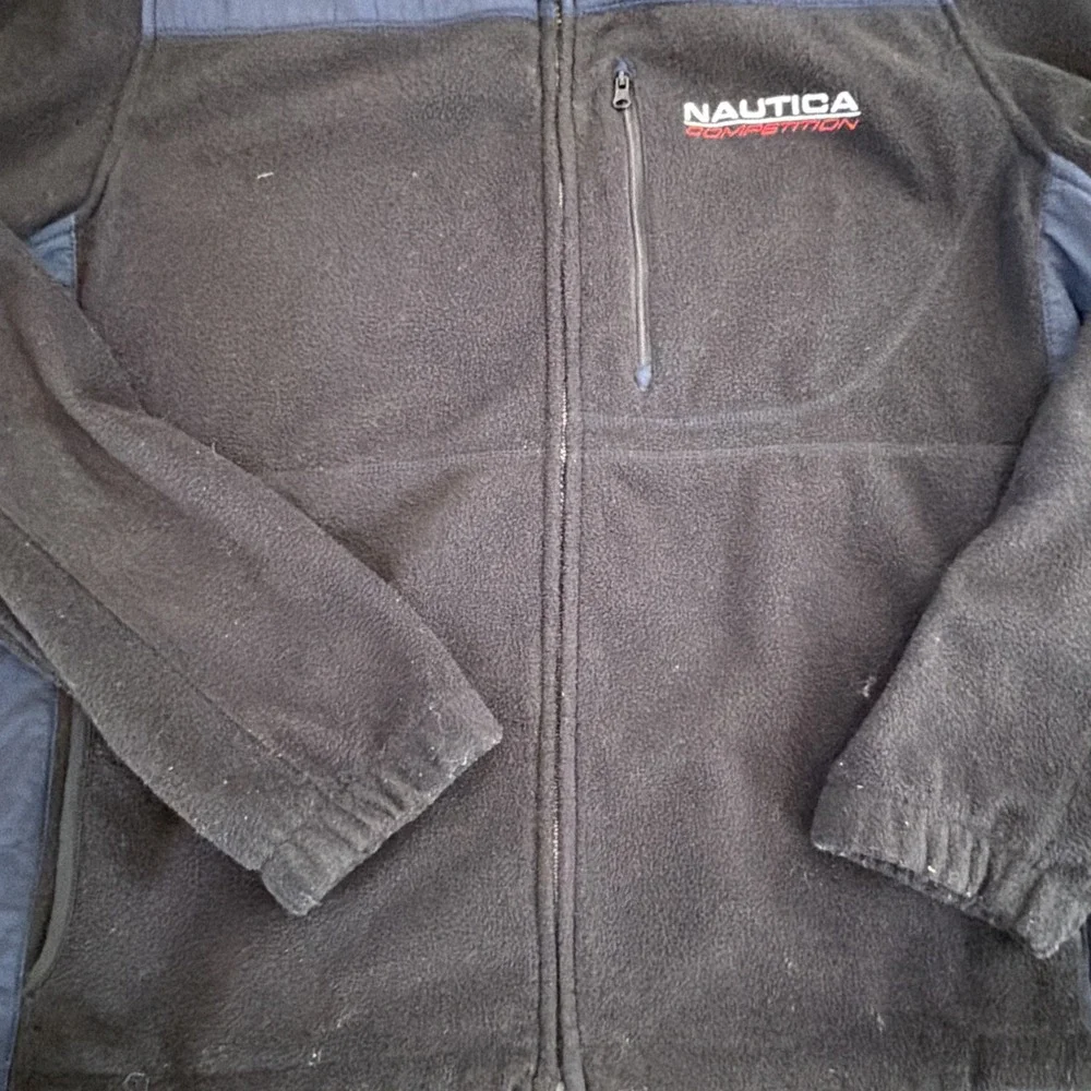 Y2K Nautica Competition Harbor Series Black Fleece Jacket Size M Medium